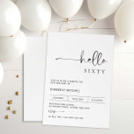 Minimale moderne uitnodiging van de 60ste verjaard<br><div class="desc">Deze minimalistische typografie van de 60ste verjaardag is perfect voor een modern verjaardagsfeest. Het eenvoudige ontwerp biedt een klassieke, minimalistische zwart-witte typografie met een modern gevoel. in elke kleur. Houd het ontwerp minimaal en elegant, zoals het is, of personaliseer het door uw eigen grafiek en kunstwerk toe te voegen. Voor...</div>