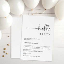 Minimale moderne uitnodiging van de 60ste verjaard