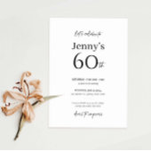Minimale moderne uitnodiging van de 60ste verjaard