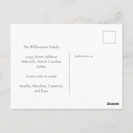 Minimale moderne, verbrande Oranje aankondiging Briefkaart (Achterkant)