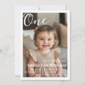 Minimale moderne verjaardagsfoto-uitnodiging kaart (Voorkant)