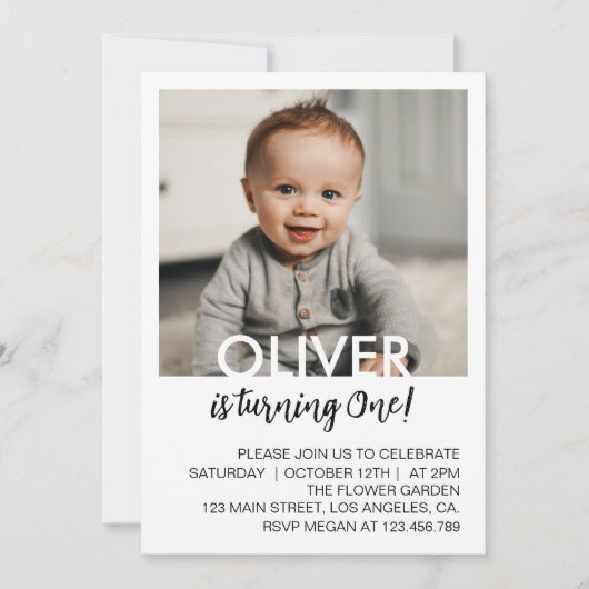 Minimale moderne verjaardagsfoto voor kinderen kaart (Voorkant)