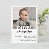 Minimale moderne verjaardagsfoto voor kinderen kaart (Staand voorkant)