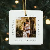 Minimale moderne Verloving voor foto's & grove fot Keramisch Ornament