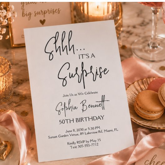 Minimale Moderne Verrassingsfeest Script 50ste Ver Kaart