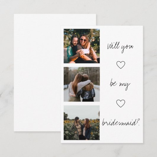 Minimale moderne versie: foto van mijn bruidsmeisj (Voorkant / Achterkant)