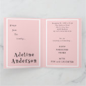 Minimale Moderne Vijftig Fabulous Fun Roze 50 Verj Kaart (Binnen)