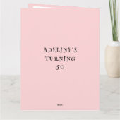 Minimale Moderne Vijftig Fabulous Fun Roze 50 Verj Kaart (Achterkant)