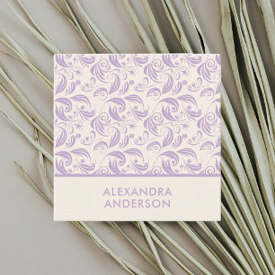 Minimale moderne violette bladeren patroon lavende vierkante visitekaartje