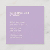 Minimale moderne violette bladeren patroon lavende vierkante visitekaartje (Achterkant)