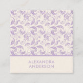 Minimale moderne violette bladeren patroon lavende vierkante visitekaartje (Voorkant)