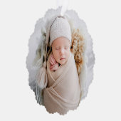 Minimale Moderne Volledige Foto Eerste Kerstmis Ornament Kaart (Rechts)