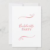 Minimale moderne vrijgezellenfeest kaart (Achterkant)