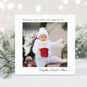 Minimale moderne vrolijke kerstfoto feestdagenkaart