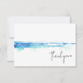 Minimale moderne waterverf blauwe bruidsdouche bedankkaart (Voorkant)