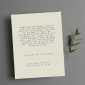 Minimale moderne Waterverf boomgaard groen Bedankkaart