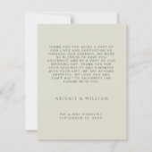 Minimale moderne Waterverf boomgaard groen Bedankkaart (Achterkant)