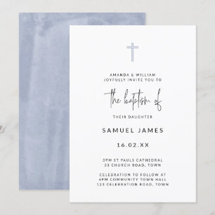 Minimale moderne Waterverf handgeschreven blauw ba Kaart