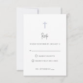 Minimale moderne Waterverf handgeschreven blauw ba RSVP Kaartje (Voorkant)