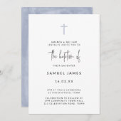 Minimale moderne waterverf handgeschreven blauwe d kaart (Voorkant / Achterkant)