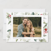 Minimale moderne waterverf vakantie hulst foto feestdagenkaart (Voorkant)