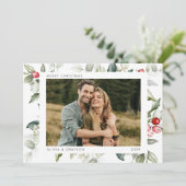 Minimale moderne waterverf vakantie hulst foto feestdagenkaart (Staand voorkant)