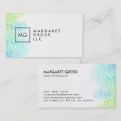 Minimale moderne Waterverven Ombre Visitekaartje (Voorkant / Achterkant)