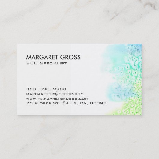 Minimale moderne Waterverven Ombre Visitekaartje (Achterkant)