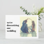 Minimale moderne we zijn onze trouwfoto aan het ve aankondiging (Staand voorkant)