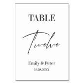 Minimale moderne WEDDING Party Number TWELVE Kaart (Achterkant)