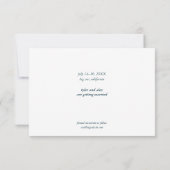 Minimale moderne week van het blauwe-oceaanhuwelij save the date (Achterkant)