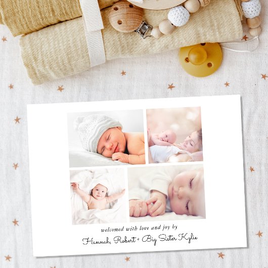 Minimale moderne welkomstfoto aankondiging