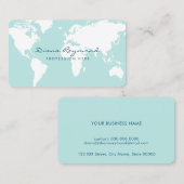 Minimale moderne Wereldkaart op zeer bleke blauw Visitekaartje (Voorkant / Achterkant)