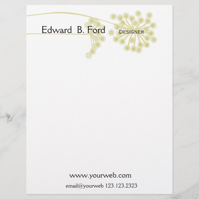 Minimale moderne wilde bloemen briefhoofd (Voorkant)
