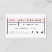 Minimale moderne wimper- en wenkbrauwzaken visitekaartje (Achterkant)