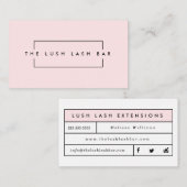Minimale moderne wimper- en wenkbrauwzaken visitekaartje (Voorkant / Achterkant)