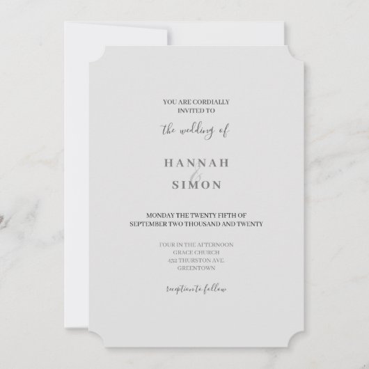 Minimale moderne winterweddenschap kaart (Voorkant)