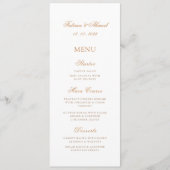Minimale Moderne Wit Goud Moslim Trouwtafel Menu (Voorkant)