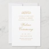 Minimale moderne witgouden moslim Walima ceremonie Kaart (Voorkant)