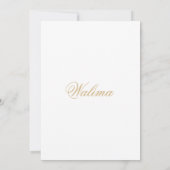 Minimale moderne witgouden moslim Walima ceremonie Kaart (Achterkant)