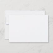 Minimale moderne witte en blauwe bruiloft elegant RSVP kaartje (Achterkant)