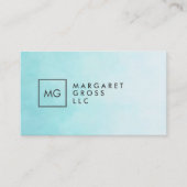 Minimale moderne witte en blauwe Waterverven Ombre Visitekaartje (Voorkant)