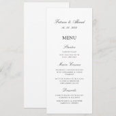 Minimale Moderne Witte Islamitische Moslim Trouwta Menu (Voorkant / Achterkant)