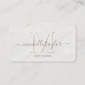 Minimale moderne witte marmer handtekening visitekaartje (Voorkant)