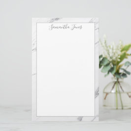 Minimale Moderne Witte Marmeren Douanenaam Briefpapier