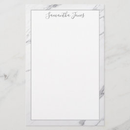 Minimale Moderne Witte Marmeren Douanenaam Briefpapier