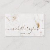 Minimale moderne witte marmergoudhandtekening visitekaartje (Voorkant)