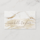 Minimale moderne witte marmergoudhandtekening visitekaartje (Voorkant)