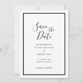 Minimale moderne witte moslim bruiloft Save the Da Save The Date (Voorkant)