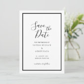 Minimale moderne witte moslim-huwelijksaankondigin save the date (Staand voorkant)